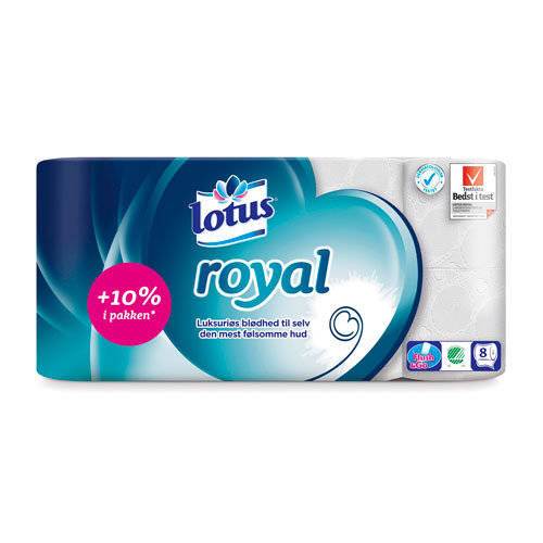 Toiletpapir Lotus Royal, 3-lags, hvid, 20,9m, 56rl