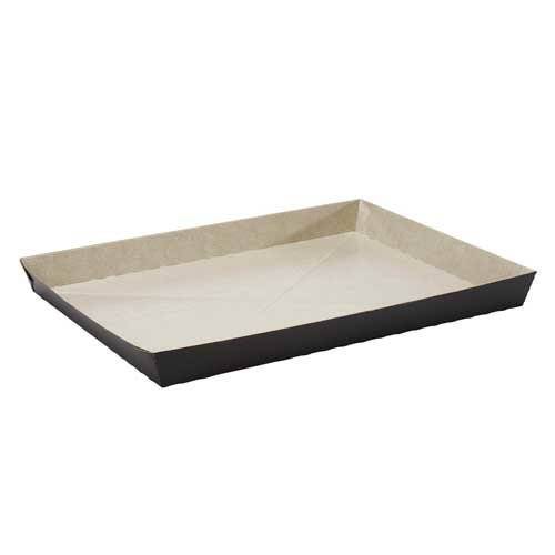 Bakform till ugn, kartong med plast, svart, 384 x 284 x 35 mm, 50 st