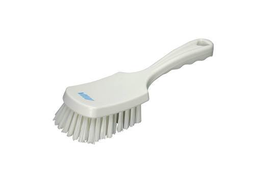 Vaskebørste med kort skaft 270 mm, stiv, hvid