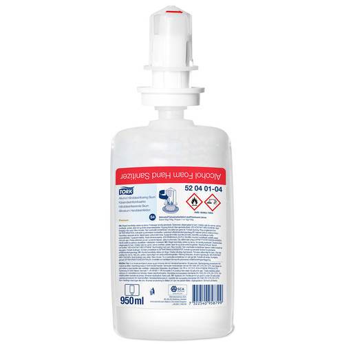 Hånddesinfektion med alkohol skum, till S4 dispenser, 6 x 950 ml