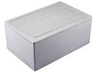 Termolåda med lock, 1/1 GN, 59,5 x 38,8 x 26,2 mm, grå EPS