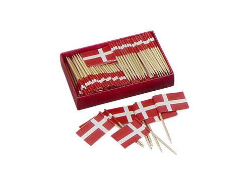 Små danska flaggor, dannebrog, pappersflaggor på pinne, 144 st