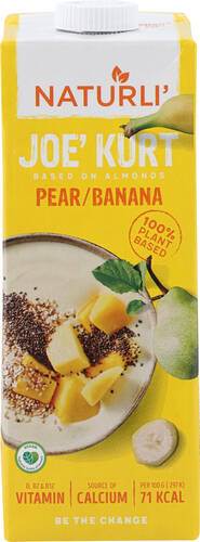 Joe'kurt päron/banan, vegansk yoghurt, 1 l