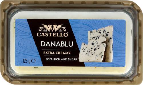 Blåmögel Castello Danablu 60+ (37%), skivor, 125 g