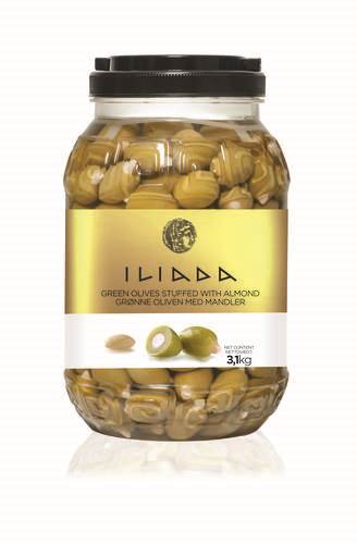 Oliv grön med mandlar, 3,1 kg