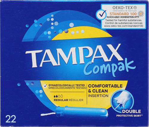 Tampax Compak regular, 22 stk, 12 pk
