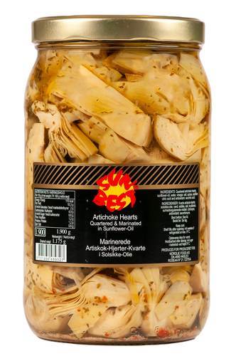 Artiskokhjerter kvarte marineret, 1,9 kg