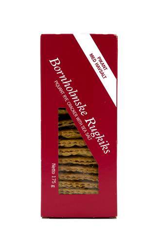 Bornholmske rugkiks, pikant med havssalt, 12 x 175 g