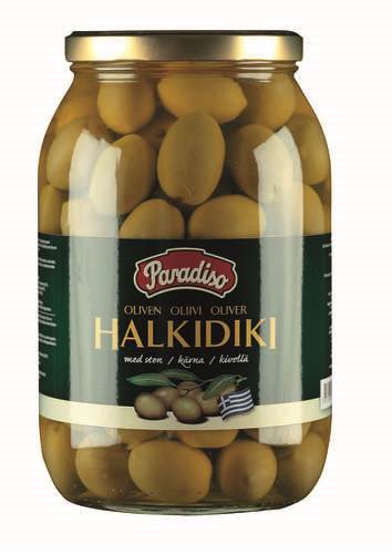 Halkidiki oliver med kärna, grekiska, (avrunnen vikt 1,2 kg), 2 kg