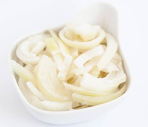 Løg i skiver, 2,5 kg