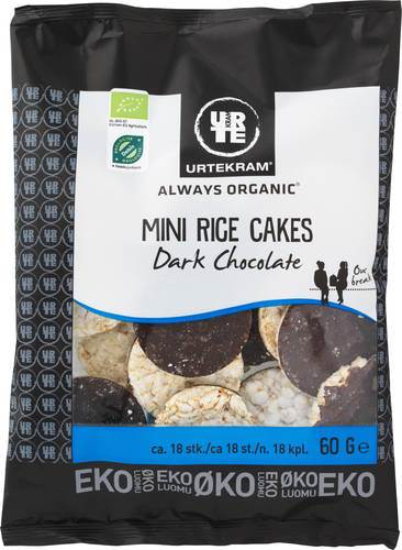 Mini riskakor med mörk choklad, ekologisk, 60 g