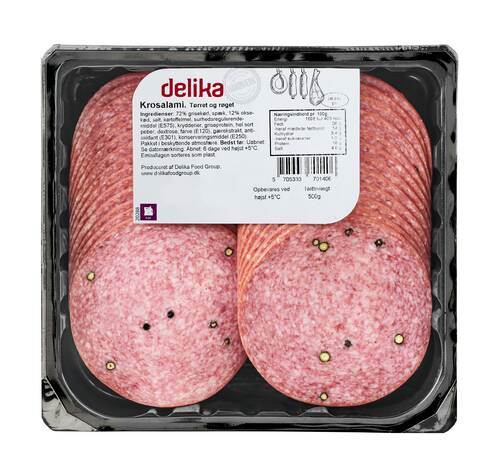 Krosalami i skiver, 500 g
