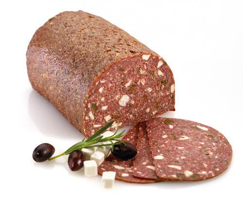 Spegepølse okse med ost og oliven, ca 1,5 kg