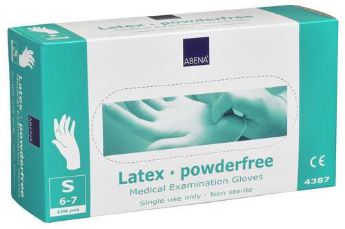 Latexhandsker pudderfri, natur, small, 100 stk