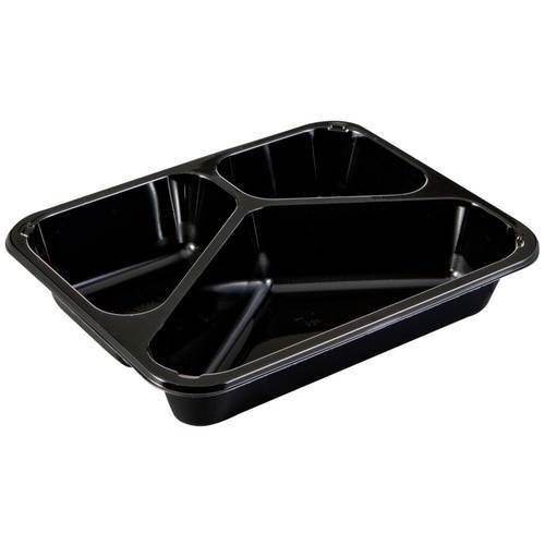 Plastbricka 3-rums, 255/355/685 ml, 227 x 178 x 53 mm, sort CPET, 276 st (60018