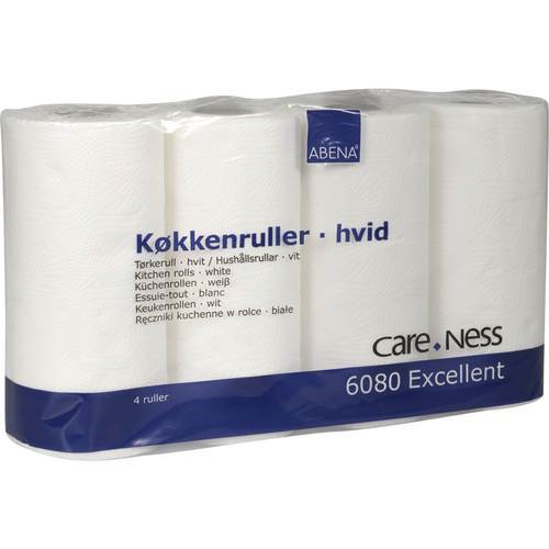 Kökspapper Care-Ness Excellent 2-lags, vit, 4 rullar