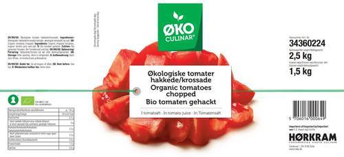 Tomater hakkede, 2,5 kg