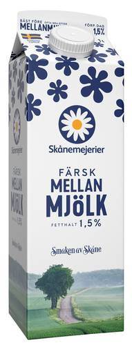 Mellanmjölk 1,5%, 1 l
