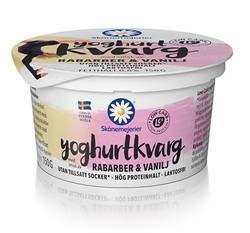 Yoghurtkvarg rabarber/vanilj, 0,8 %, 150 g