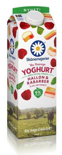 Fruktyoghurt Hallon & Rabarber, 1 kg