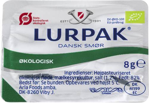 Lurpak smör portion, ekologiskt, 100 x 8 g