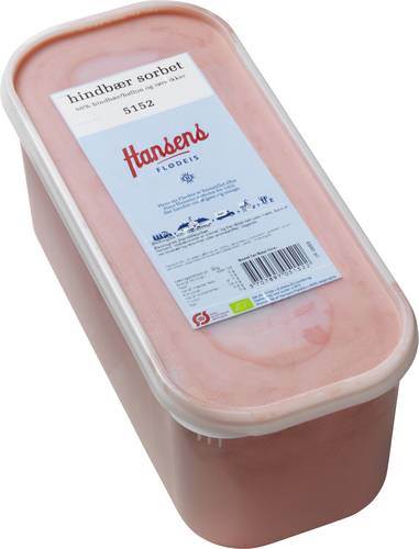 Hallonsorbet, ekologisk, 4,8 l