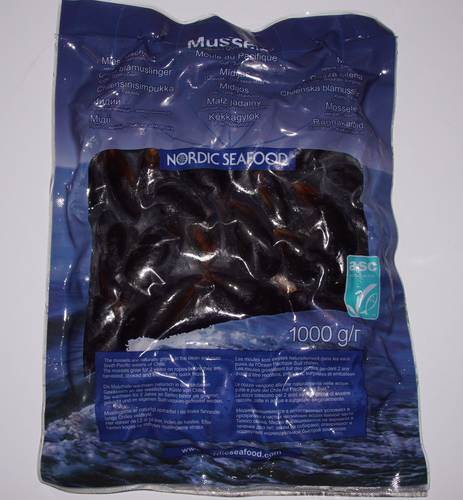 ASC Blåmuslinger i skal, forkogte, 1 kg