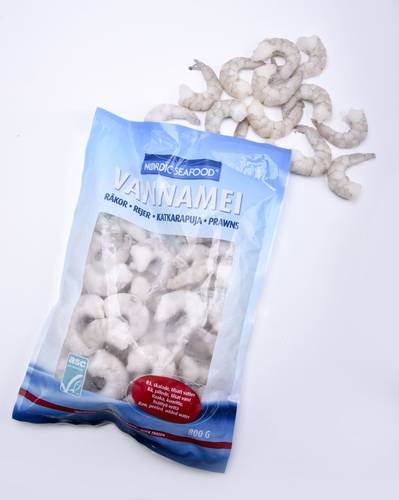 ASC Räkor Vannemei, råa skalade, 16/20, 1 kg