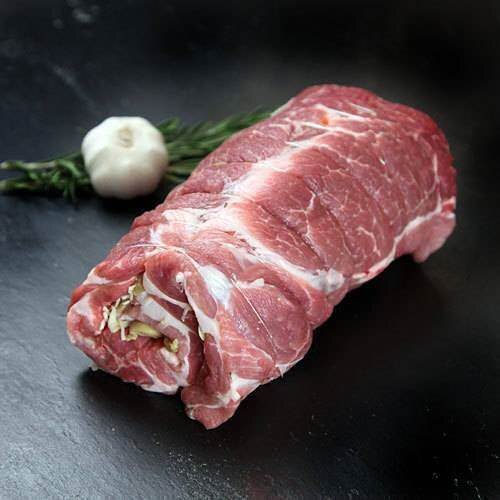 Fläskkarré med äpplen, lök och salt, kokpåse, variabel vikt