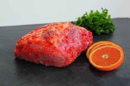 Kam af gris u svær u ben, sprængt, orangemar., tilsat 10% lage kogeps, ca 4 kg