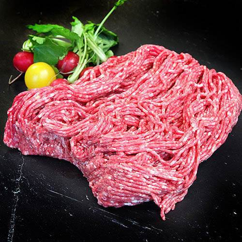 Nötfärs under 12% fett, med 4% potatis, halal, Danmark, variabel vikt