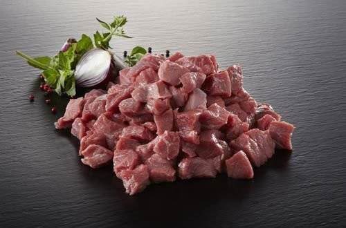 Fransyska av ungnöt, tärnad, med kryddor, kokpåse, EU, halal