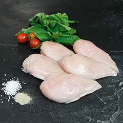 Kyllingebryst uden skind, 150-190 g/stk, salt og peber, kogepose, var. vægt