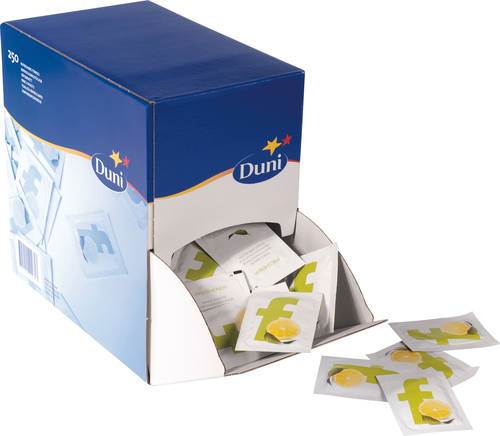 Vådservietter med citronduft 71 x 51 mm, i dispenserpak, 250 stk