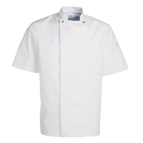 Kokkejakke unisex Taste hvid str M, med korte ærmer, 65/35% poly/bomuld