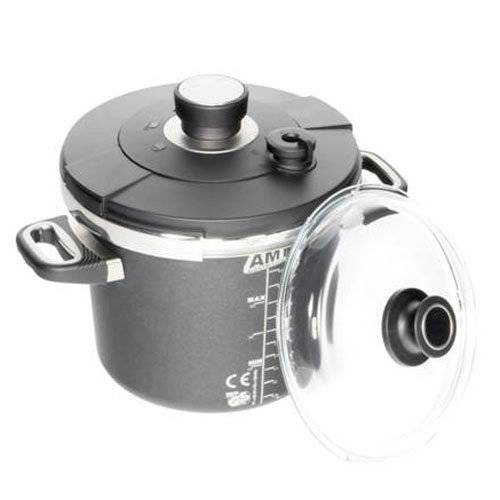 Tryckkokare inkl. glaslock, Ø24 cm, H19 cm, induktion
