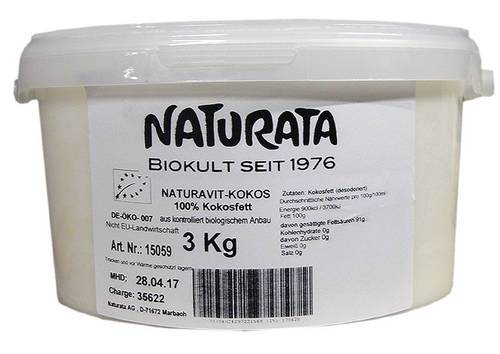 Kokosfett, ekologisk, 3 kg