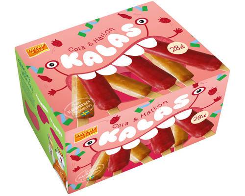 Kalaspinnar cola & hallon, isglass, 38 ml