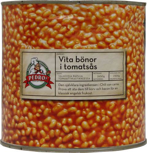 Vita bönor i tomatsås, konserv, 2650 g