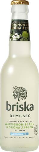 Briska Cider Demi Sec Grönt Äpple 0,5%, 33 cl