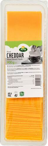 Cheddar röd 50+ (35%), skivad, Arla Pro, 900 g