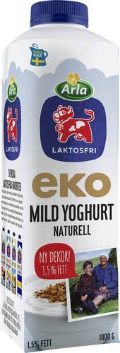 Mild Yoghurt Naturell 1,5 %, laktosfri, KRAV, ekologisk, 1 kg