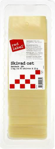 Skivad ost 28%, 83 x 12 g, 1 kg