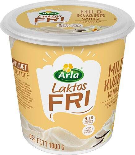 Kvarg mild vanilj 0,2 %, laktosfri, 1 kg