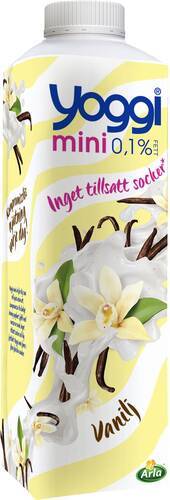 Mini yoghurt vanilj 0,1%, 1 l