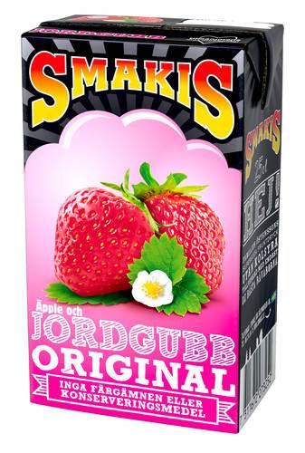 Smakis jordgubb, lättsockrad, 27 x 25 cl