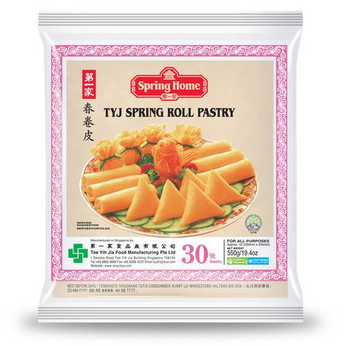 Deg till vårrullar, 30 blad, 250 x 250 mm, 550 g