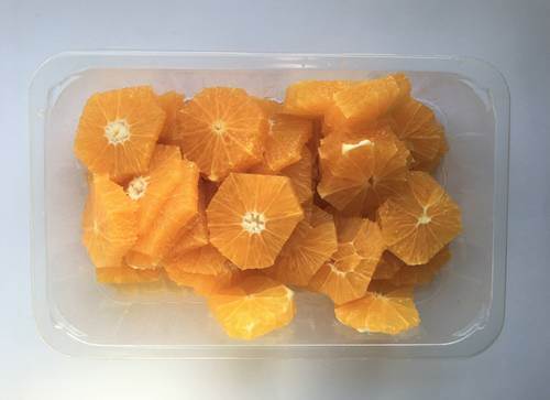 Apelsin utan skal, skivad, handskuren, 1 kg
