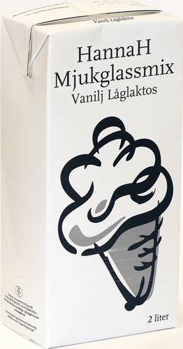 Mjukglassmix Vanilj låglaktos, HannaH, 2 l
