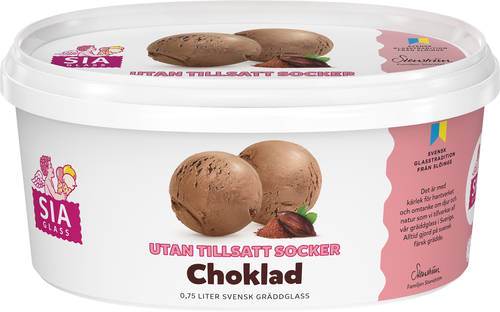 Choklad Gräddglass utan tillsatt socker, 750 ml